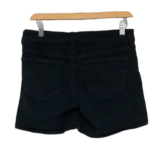American Eagle black denim super stretch shorts size 4 jean shorts - Picture 2 of 12